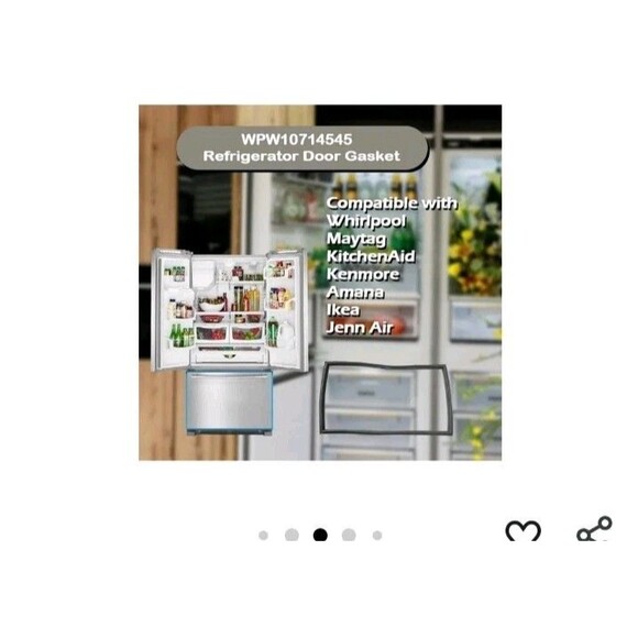 Whirlpool WPW10714545 Refrigerator Bottom Freezer Door Gasket, Gray - Picture 4 of 10